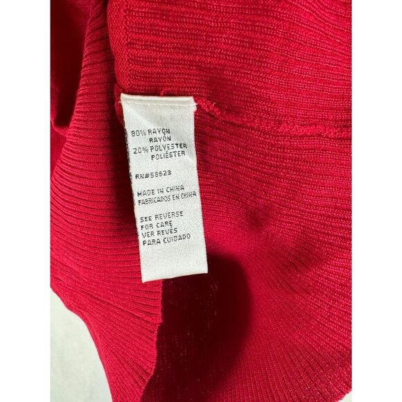 Carol Rose Women Red Button-Front Long Sleeve Cardigan Sweater Size PS - Picture 4 of 7